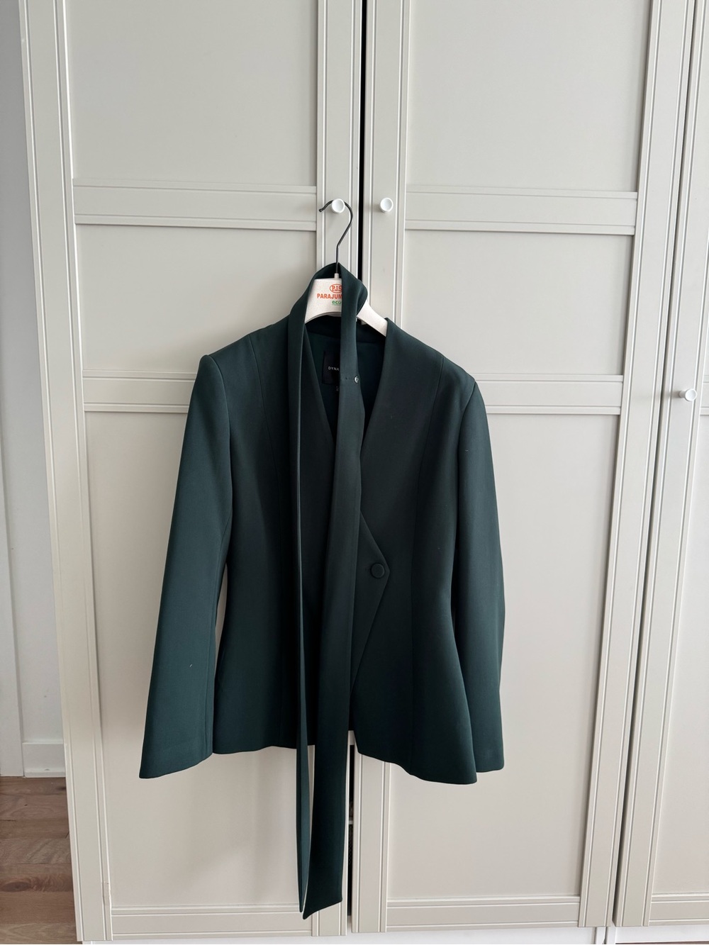 Dynamite Tailored Dark Green Women's Blazer with Scarf Detail
